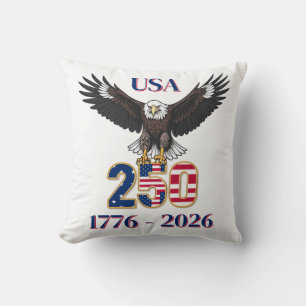 Coussin 250 ans USA Aigle chauve Anniversaire du 4 juillet