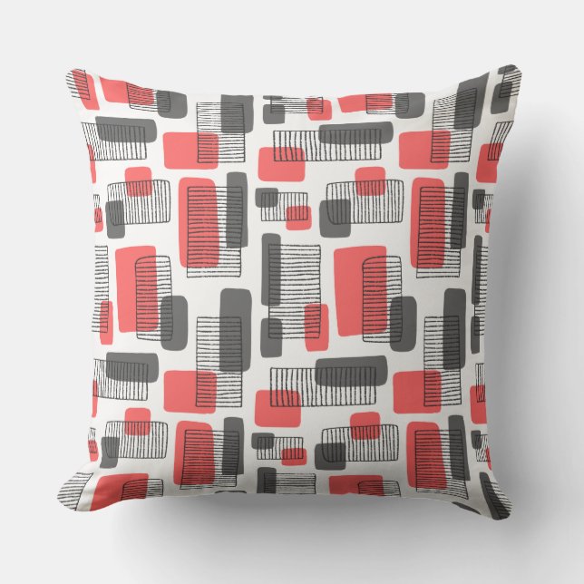 Coussin 251215 - Rose et gris tropicaux (Recto)