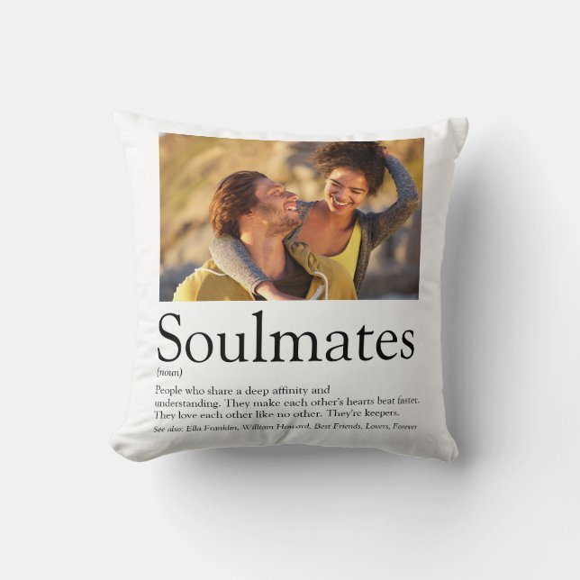 Coussin 2 Photo Personnalisée Soulmates Définition (Recto)
