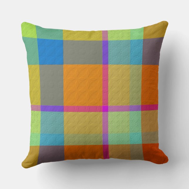Coussin 2 plaids différents décoratifs (Verso)