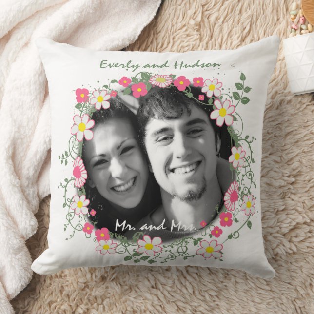 Coussin 2e anniversaire de Mariage photo Cadre de couronne (Couverture)