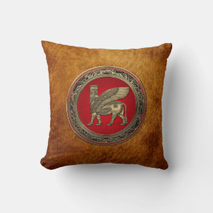 Coussin [300] Taureau à ailes par Assyrien - or Lamassu
