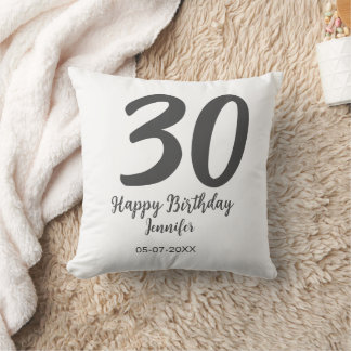 Coussin 30e anniversaire ajouter nom date année noir modèl