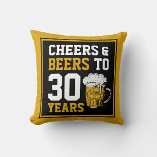 Coussin 30e anniversaire Cheers & Bières à 30 ans