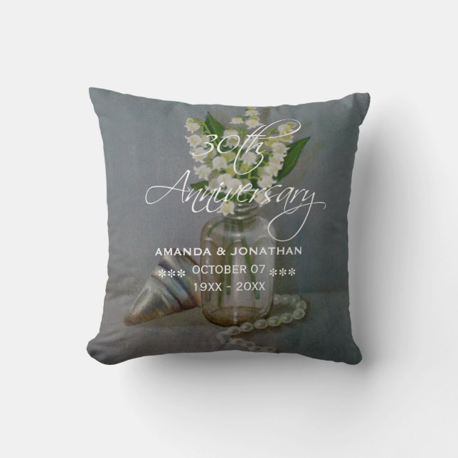 Coussin 30e anniversaire du Mariage Pearl commémoratif (Recto)