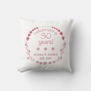 Coussin 30e Wedding Anniversary Hearts