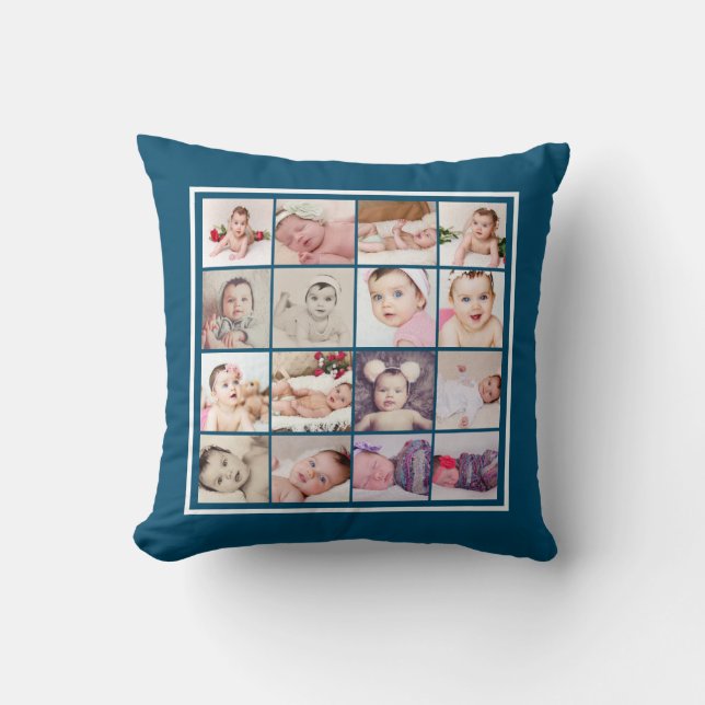 Coussin 32 Photo Collage unique personnalisée (Recto)