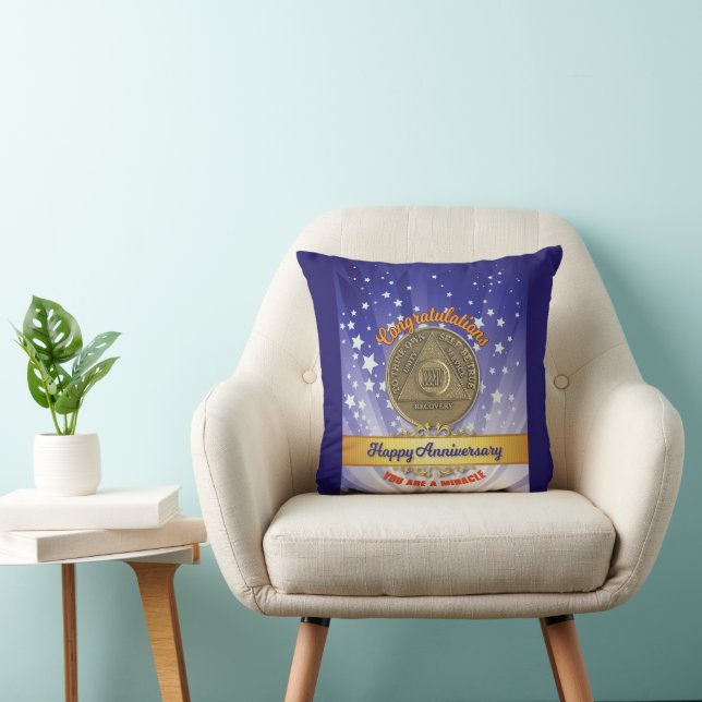 Coussin 34 ans NOM PERSONNALISÉ Un Miracle Anniversaire (Chaise)