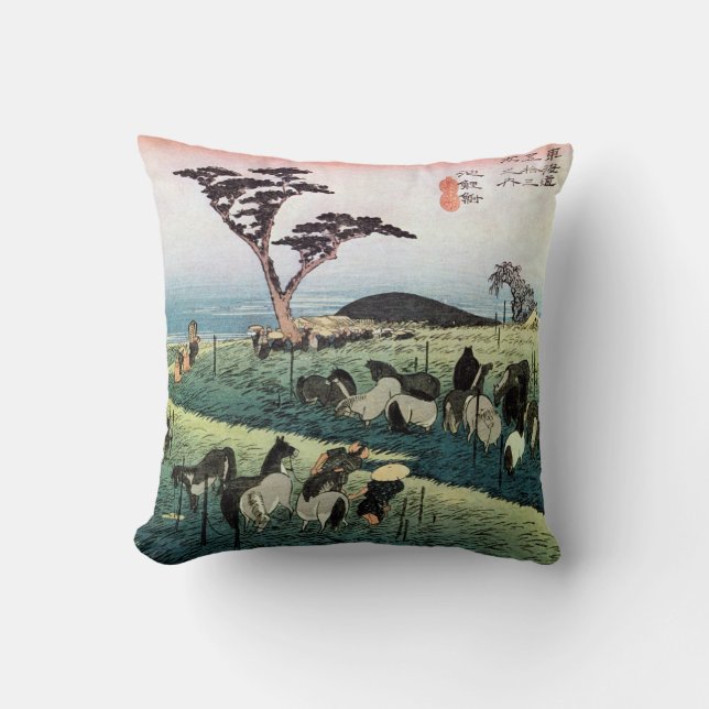 Coussin 40. 池鯉鮒宿, 広重 Chiryū-juku, Hiroshige, Ukiyo-e (Recto)