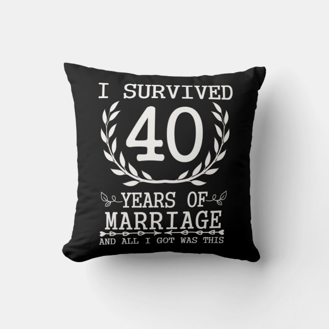 Coussin 40 ans de mariage, 40e anniversaire Mariage (Recto)