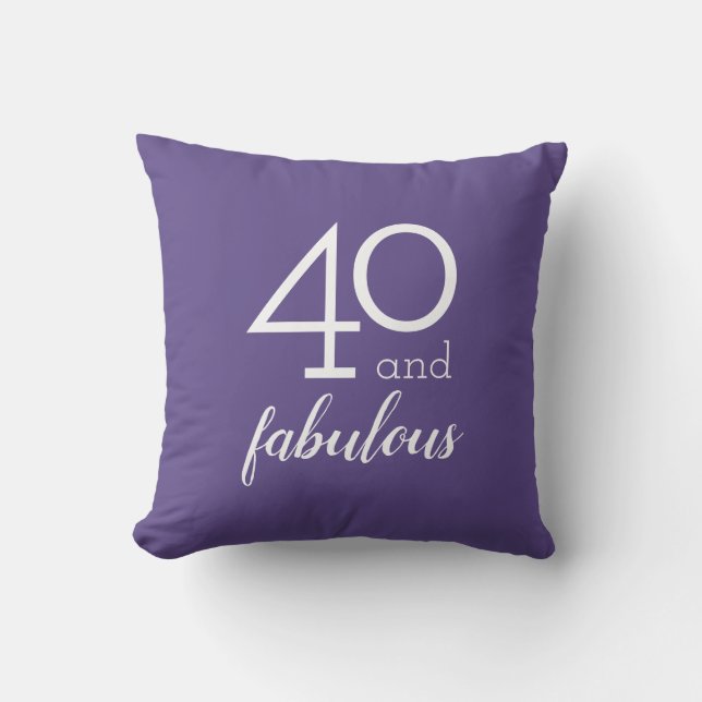 Coussin 40 et fabuleux, 40e Anniversaire Violet Jeu d'orei (Recto)