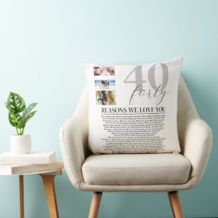 Coussin 40 Raisons pour lesquelles nous vous aimons Cadeau