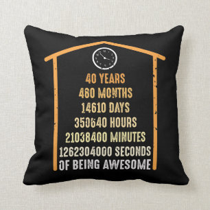 Coussin 40e anniversaire 40 ans 480 mois