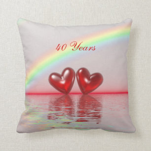 Coussin 40e Anniversary Ruby Hearts