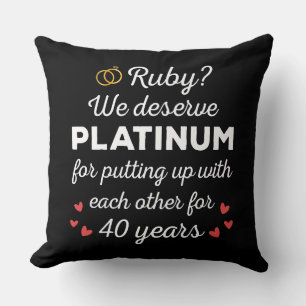 Coussin 40ème anniversaire du Mariage I - Ruby Funny Coupl