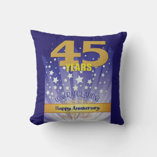 Coussin 45 ans Cadeau personnalisé avec nom et étape impor
