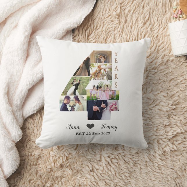 Coussin 4 Ans d'Anniversaire de Mariage (Couverture)
