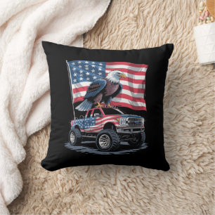 Coussin 4 juillet Drapeau américain patriotique aigle USA 