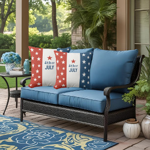 Coussin 4 juillet Étoiles - Patriotique Rouge, Blanc et Bl