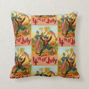 Coussin 4 juillet vintage
