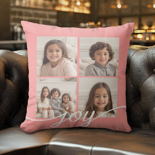 Coussin 4 photos en collage avec corail - Moderne minimali