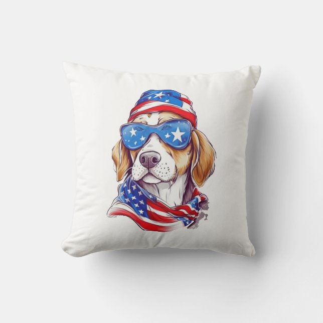 Coussin 4th Of July Dog Sublimation-66361 (Recto)