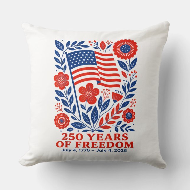Coussin 4th of July Patriotic 250th Anniversary 250 Years  (Recto)
