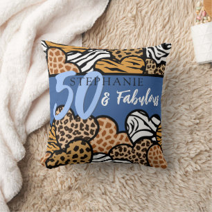 Coussin 50 et fabuleux Coeurs Posters de animaux Bleus Sty