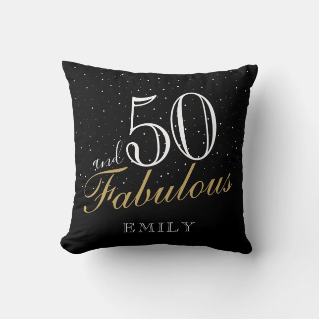Coussin 50 et fabuleux Elegant Black 50e Anniversaire (Recto)