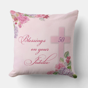 Coussin 50e anniversaire de la vie religieuse Nonne cathol