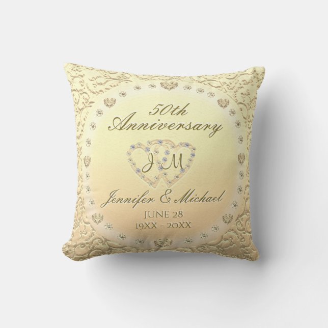 Coussin 50e anniversaire de Mariage d'or (Recto)