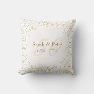 Coussin 50e anniversaire de Mariage Gold Dust Confetti