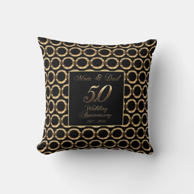 Coussin 50e anniversaire de Mariage Parents Mariages d'or (Recto)