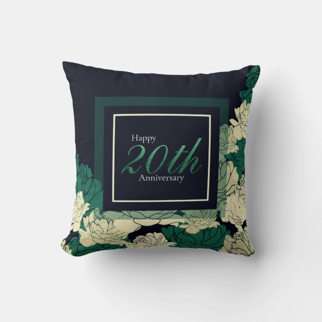 Coussin 50e anniversaire vert émeraude (Recto)