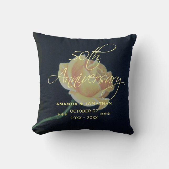 Coussin 50e Rose du cinquantième anniversaire de Mariage d (Recto)