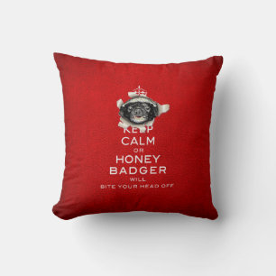 Coussin [59] Gardez le calme ou le blaireau de miel...
