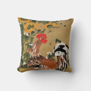 Coussin 5. 向日葵雄鶏図, tournesol de 若冲 et coq, Jakuchū