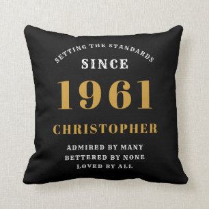 Coussin 60e anniversaire 1961 Black Gold Hommes personnali
