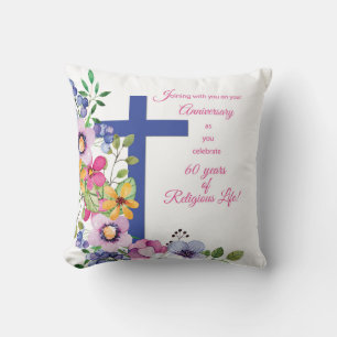 Coussin 60e Anniversaire, Nun, Religious Life Cross
