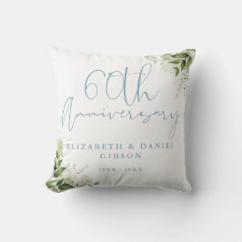 Coussin 60th Wedding Anniversary Greenery Floral