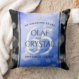 Coussin 65e anniversaire de l'élégant Mariage Blue Sapphir