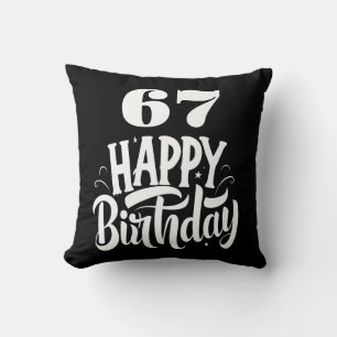 Coussin 67e anniversaire chic noir blanc