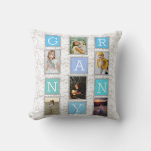 Coussin 6 Six Photo Collage Cute Bébé Famille Amour Granny