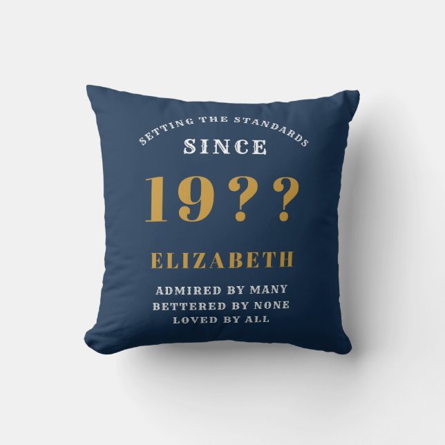 Coussin 70e anniversaire Loved Ajouter votre nom Année Blu (Recto)