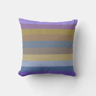 Coussin 70s Horizontal Stripes in Lilac, Mustard & Caramel