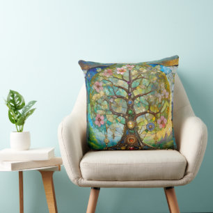 Coussin 7 Chakra Fleurissant Arbre De Vie