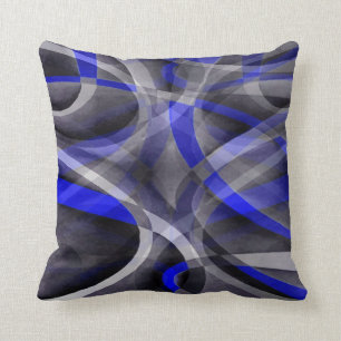 Coussin 800 Paris Super Royal Blue and Grey Arched Line PA
