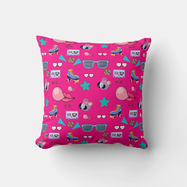 Coussin 80s Costume Vibrant pink Retro culture pop (Recto)