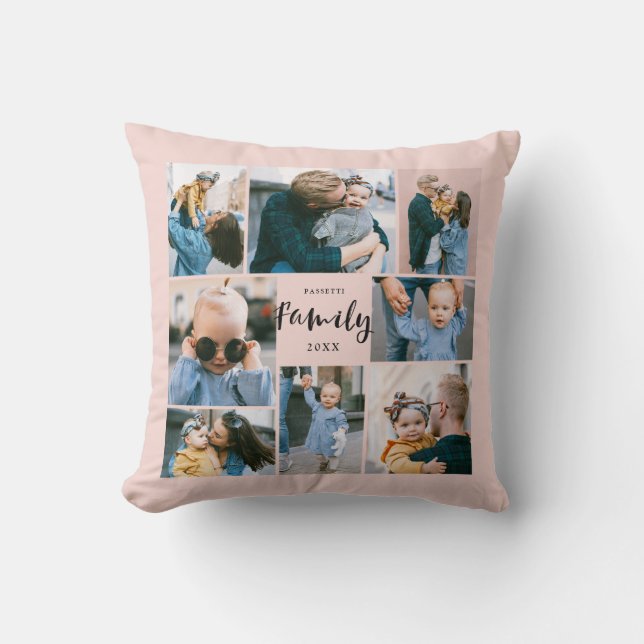 Coussin 8 Collage de photos Famille moderne et élégante| B (Recto)