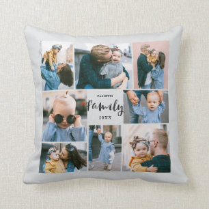 Coussin 8 Collage de photos Famille moderne et élégante G